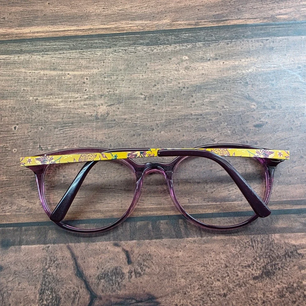 Rachel Rachel‎ Roy Fortune Orchid Purple Round Eyeglass Frames Floral 51-18-135